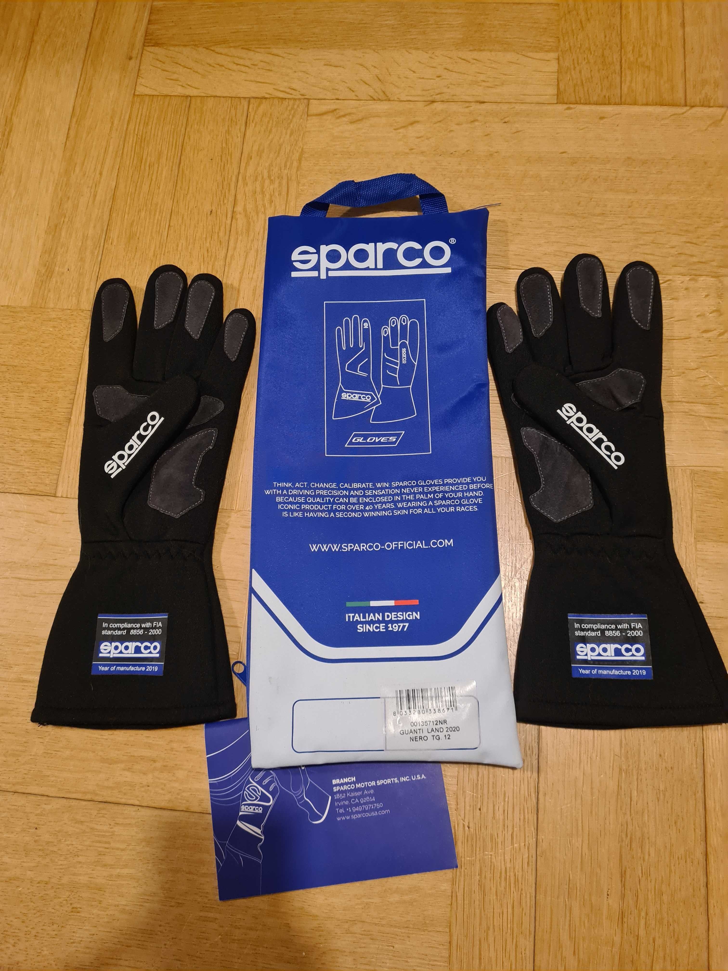 Rękawice gloves racing SPARCO GUANTI LAND 2020 nero rozm. 12 NOWE!!