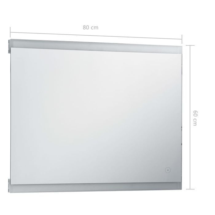 vidaXL Lustro łazienkowe z LED i czujnikiem dotykowym, 80x60 cm