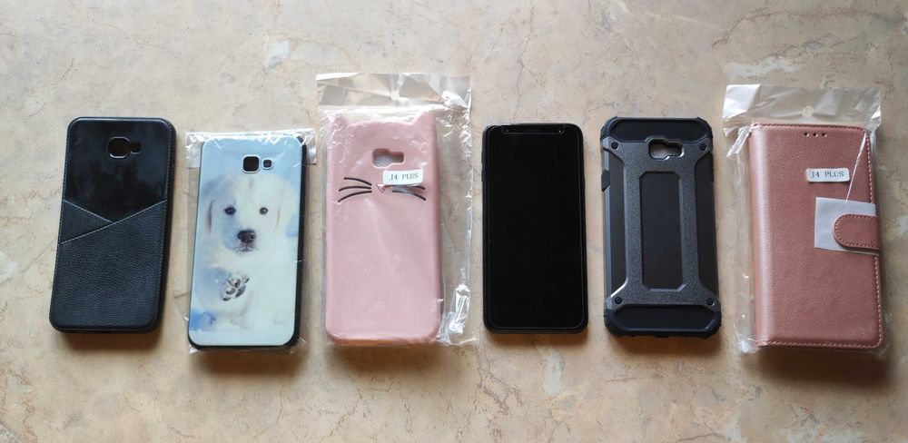 Telefon Samsung Galaxy J4+ w oryginalnym pudełku z ładowarką + 5 etui.
