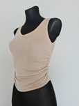 Komplet welurowy 3 części beż S/M Bluza top spodnie, dres damski