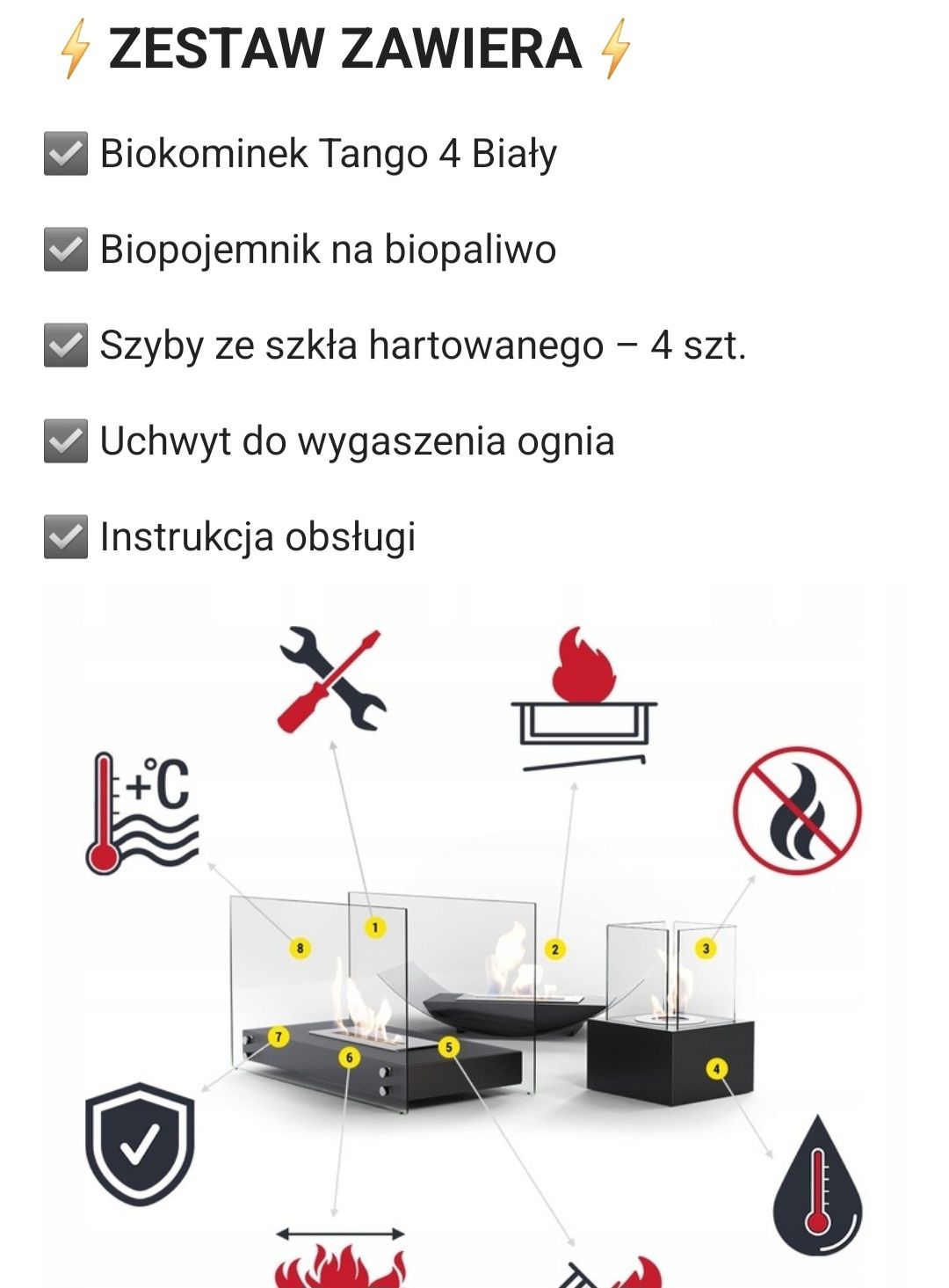 Biokominek Wolnostojący KRATKI TANGO4