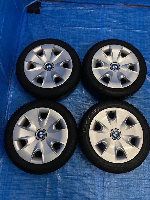 KOŁA KOŁO FELGA STALOWE 6,5J 16&quot; 5X120; 72,6mm KOMPLET  OPONY RUNFLAT GOODYEAR 5,4mm  KOŁPAKI OE BMW 1 SERIA E81 E87  3 SERIA E36 E46 E90 E91 ITP.