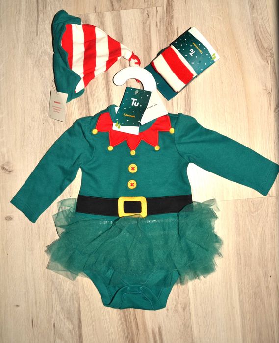 kostium Elf Skrzat dla dziewczynki strój przebranie 1/3 msc_ 56/62 cm