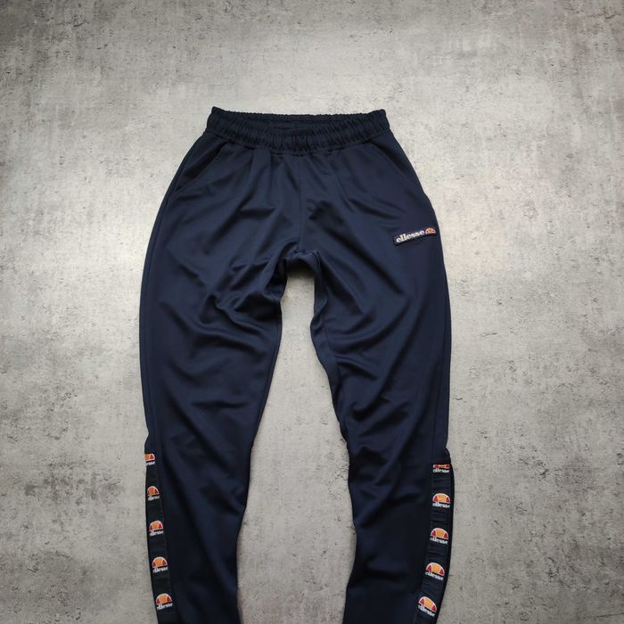 MĘSKIE Dresy Sportowe Joggery Granatowe Ellesse Lampas Suwak Casual