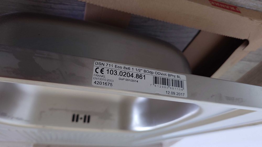 Zlewozmywak Franke jednokomorowy 80cm x 60cm stalowy nakładany