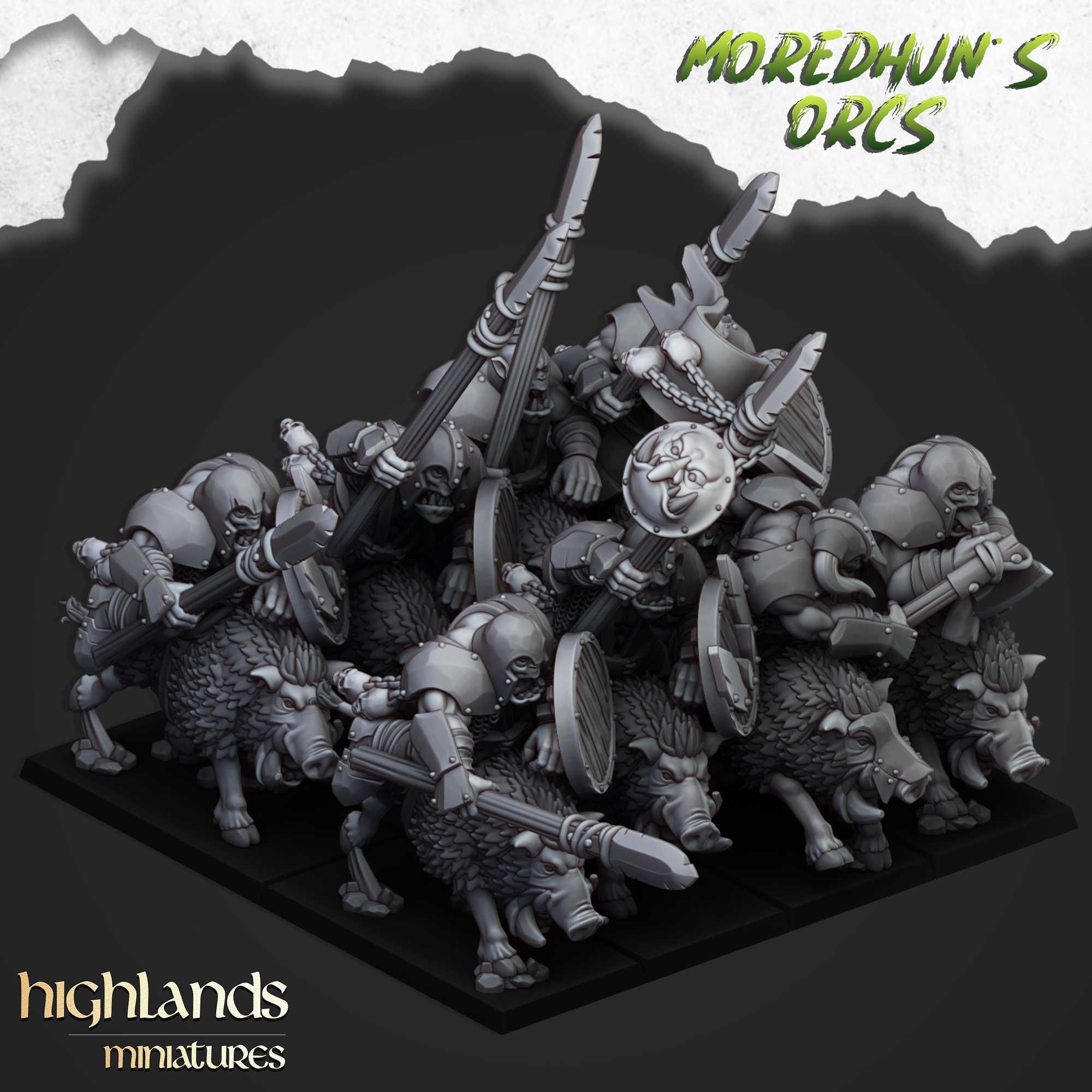 Mounted Orcs with Spears - WFB ToW AoS - Highlands x5