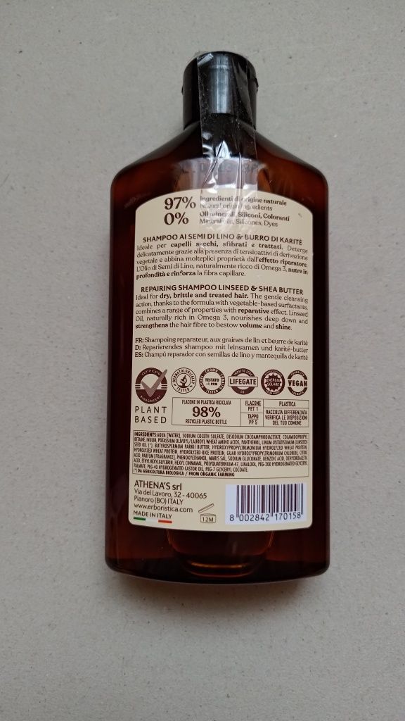 L'ERBORISTICA - szampon odżywczy Grecki - organiczny - 300 ml - NOWY