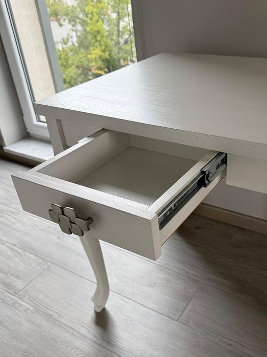 Biały stolik/toaletka z szufladą glamour lite drewno