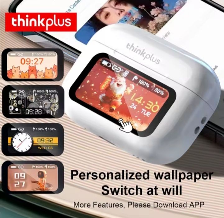 Thinkplus Lenovo A9 słuchawki bluetooth z funkcjonalnym wyświetlaczem