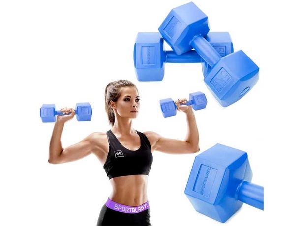 HANTLE 2x5kg hantelki CIĘŻARKI ZESTAW hantle do ćwiczeń 10kg BI