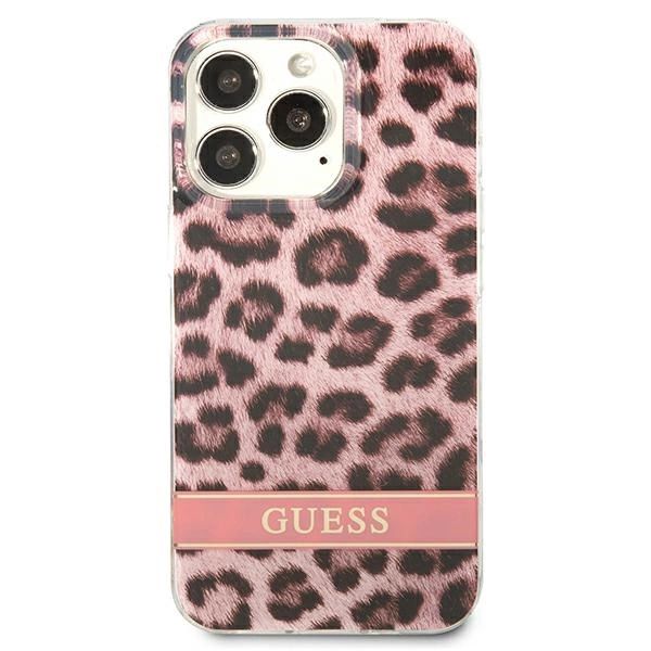 Etui Guess Leopard Na Iphone 13 Pro / Iphone 13 - Różowe