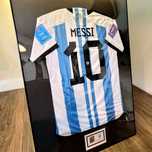 Koszulka Mistrzostwa Świata 2022 Argentyna Messi Autograf Certyfikat