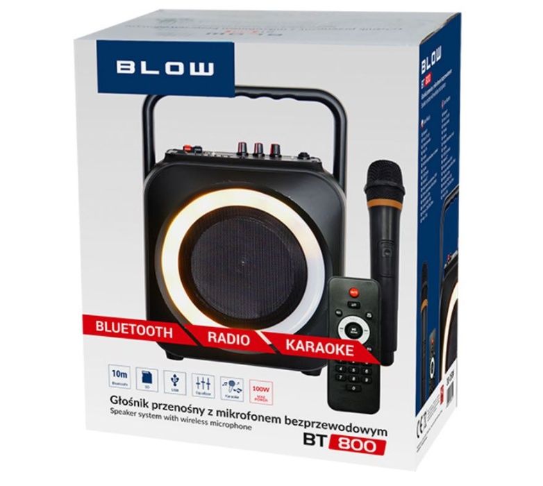 Głośnik BLUETOOTH Radio FM USB MP3 KARAOKE dla DJ a Wodzirej a Boombox