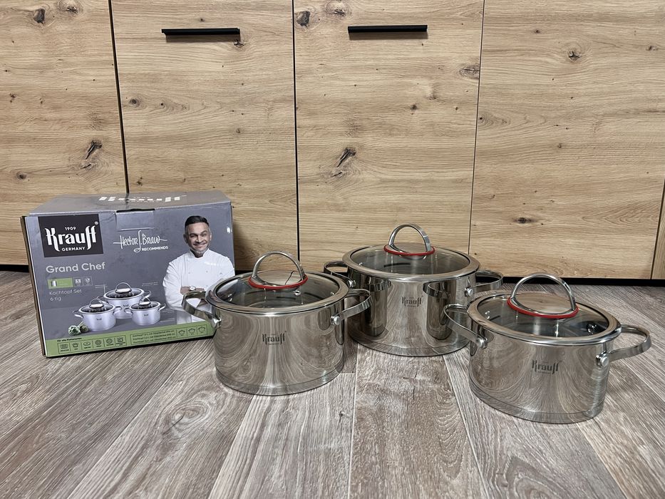 Набір каструль Krauff 6 предметів Grand Chef 1,9/2,6/3,6 л 26-308-005