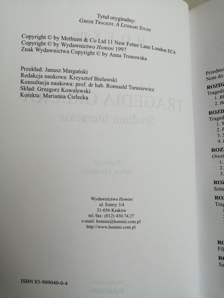 Tragedia grecka. Studium literackie - H. D. F. Kitto
