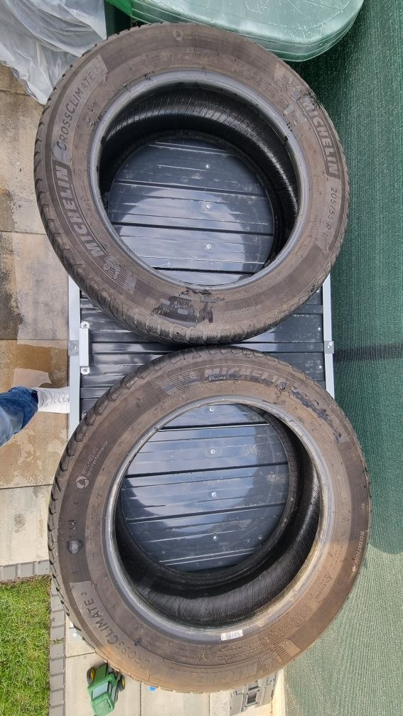 2x Michelin CrossClimate 2 205/55/16, 22rok, Uniwersalne stan BDB