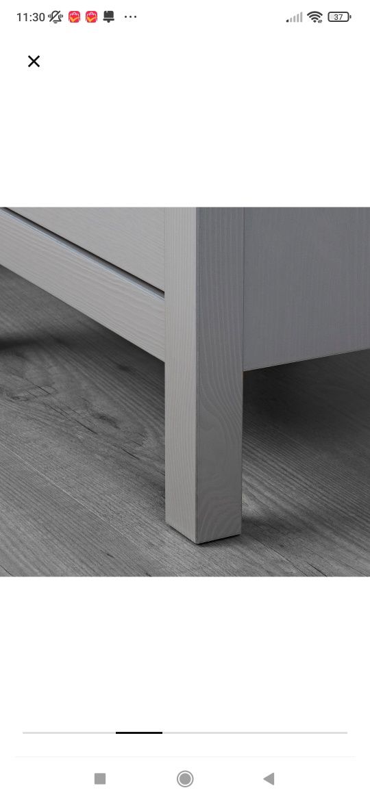 Komoda Hemnes 2 szuflady, 54x66 kolor szary