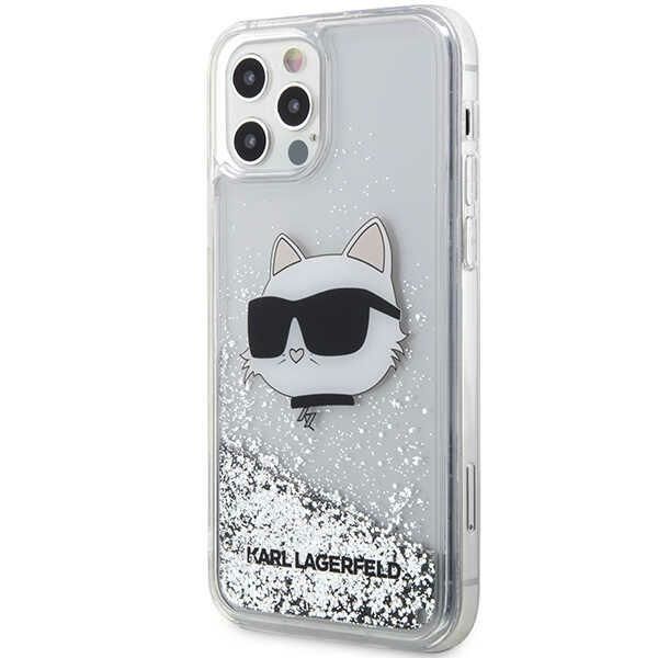 Etui Karl Lagerfeld Glitter Choupette iPhone 12/12 Pro Silver