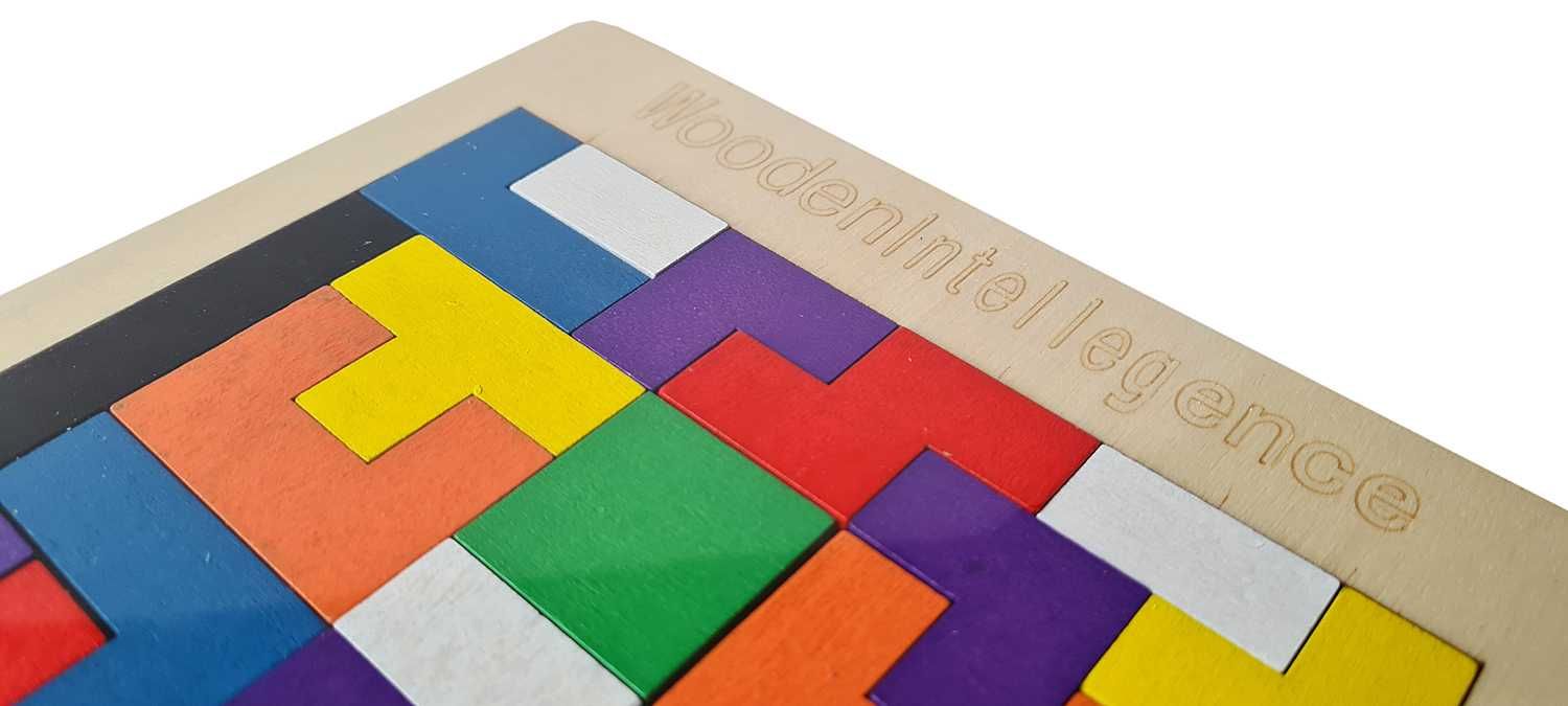 UKŁADANKA TETRIS Kolorowe Puzzle Klocki Drewniane Gra dla Dzieci