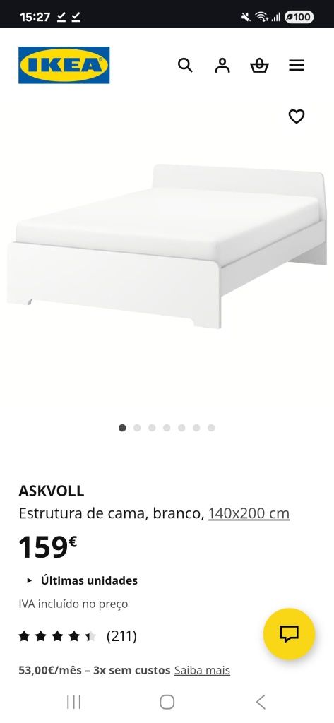 Cama de casal Askvoll IKEA