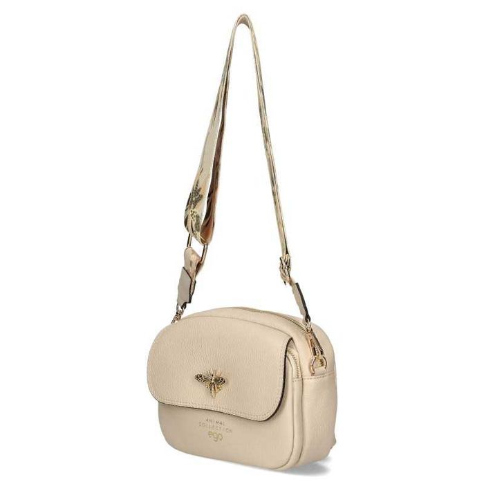 EGO Polska Torebka Damska Listonoszka Skóra Naturalna Logo Pszczółka