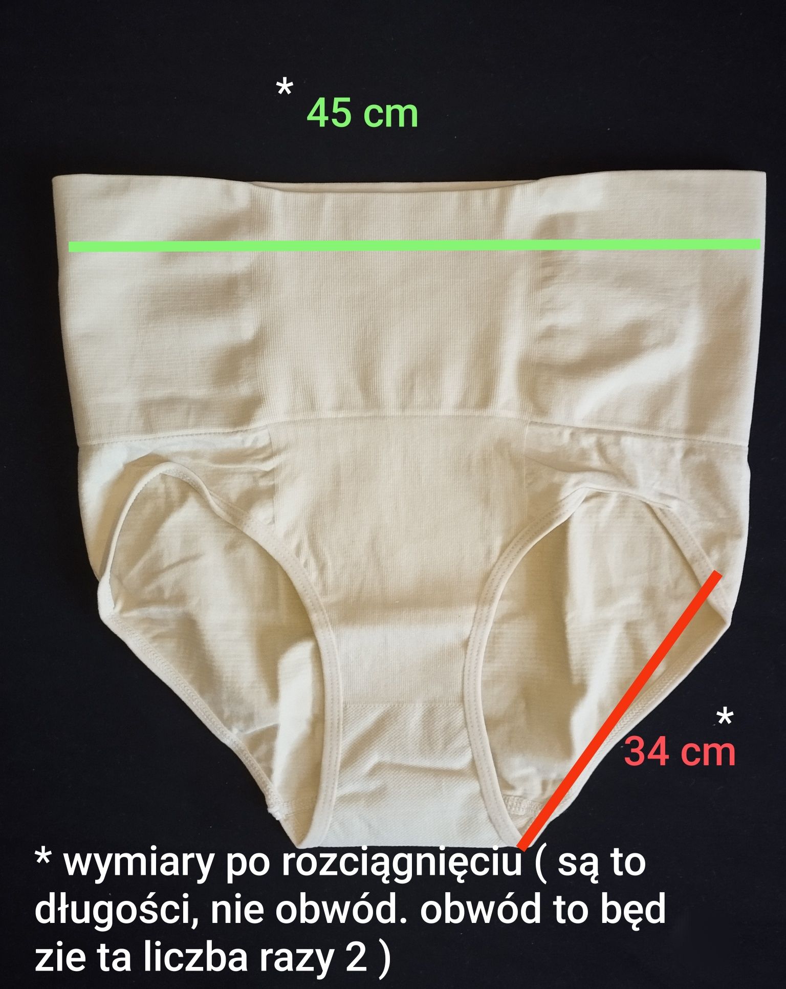 Bielizna modelująca wysokie BEŻOWE wyszczuplające majtki L/XL