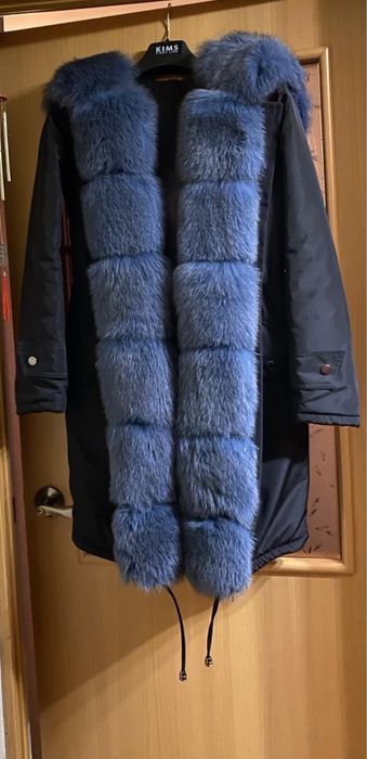 Парка с песцом (синий песец) подходит от XS до М