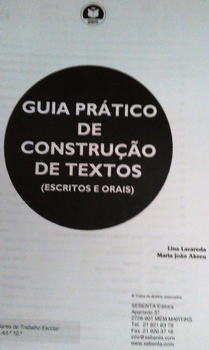 Sebentas Português Construção Texto Análise Literária