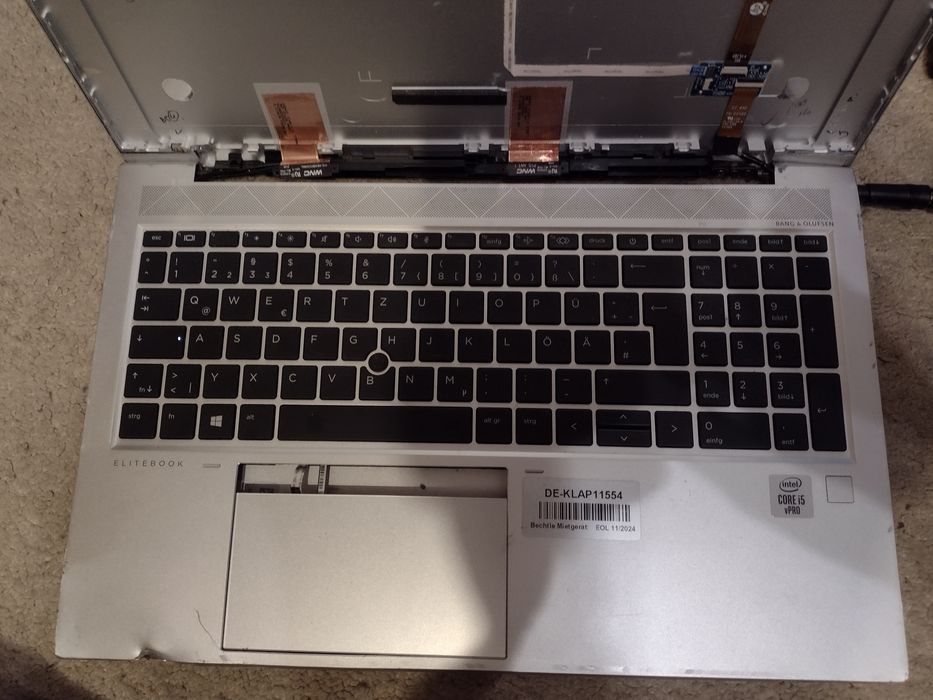 Плата HP EliteBook 850 G7,  i5-1145G7, загоряється, та не включається