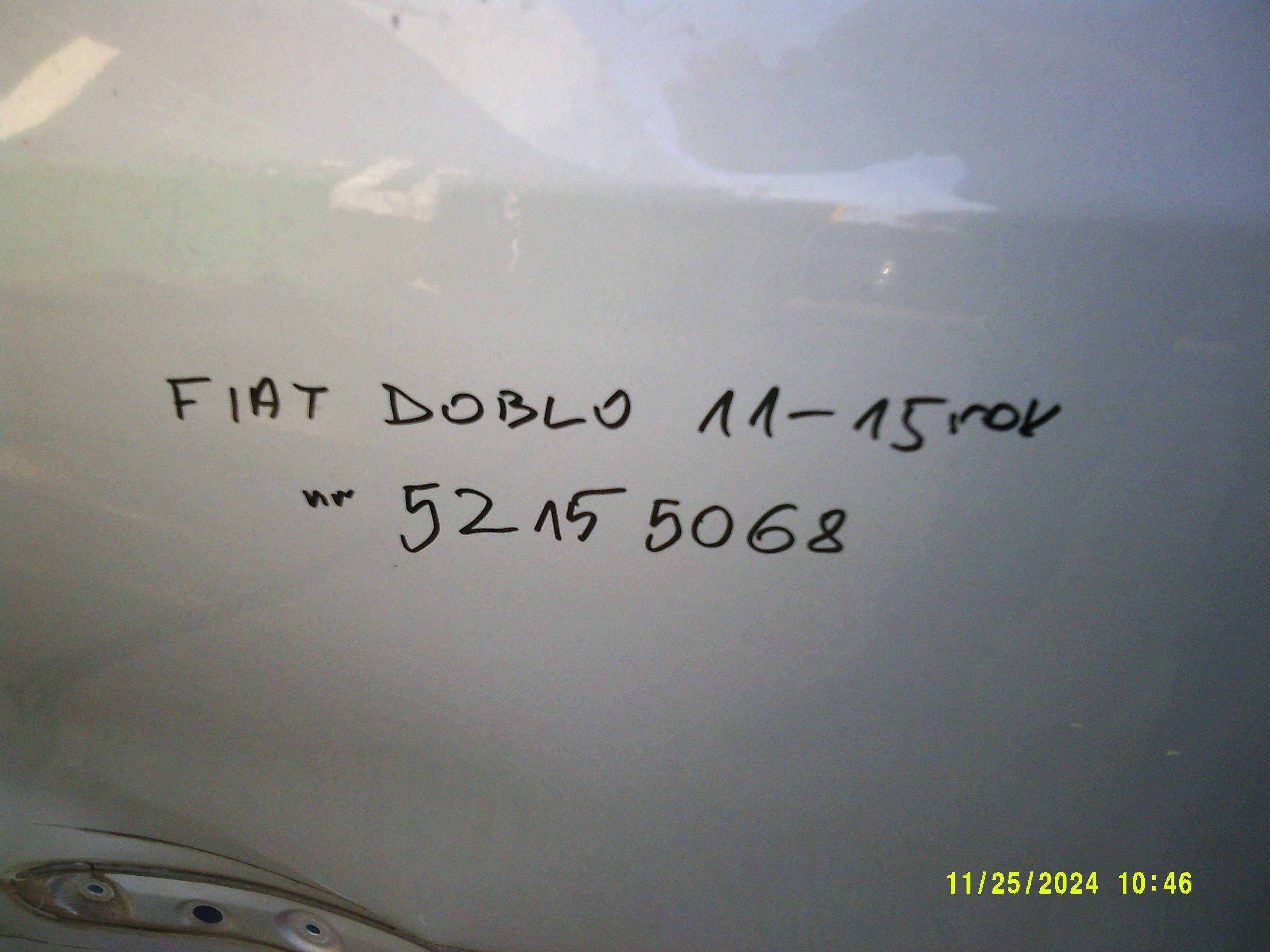 Drzwi przednie lewe- uszkodzone Fiat Doblo 11-15 rok.