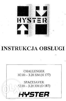 Instrukcja obsługi DTR Hyster H2.00XM - H3.20XM, S2.00XM - S3.20XM