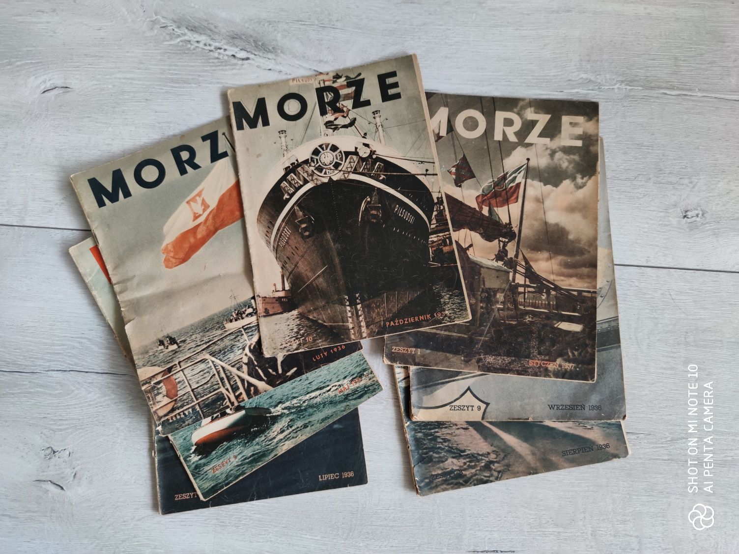 Czasopisma Morze z 1935, 1936 i 1937