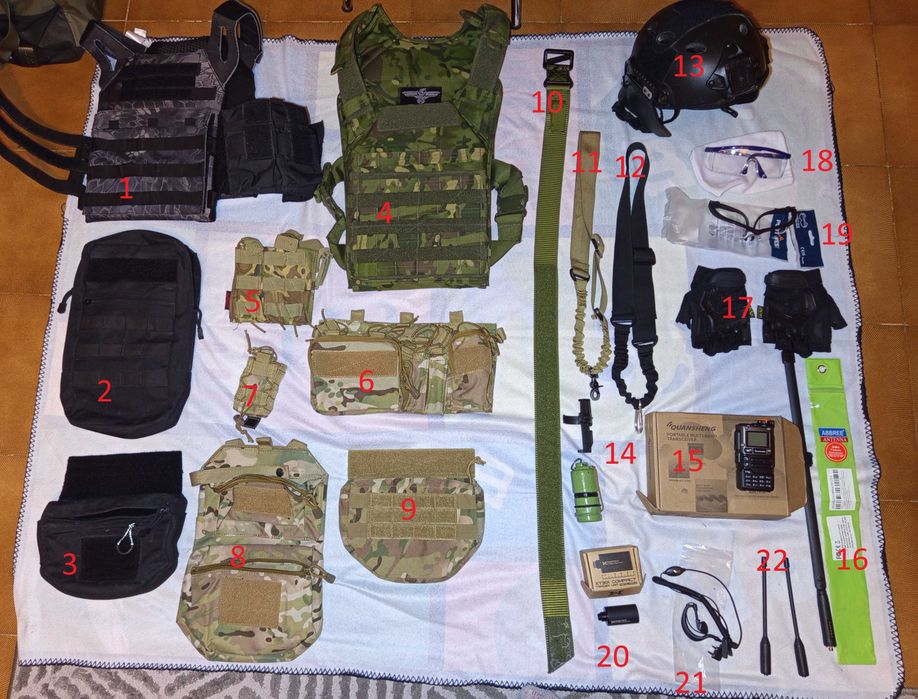 AIRSOFT colete replicas acessórios rádio