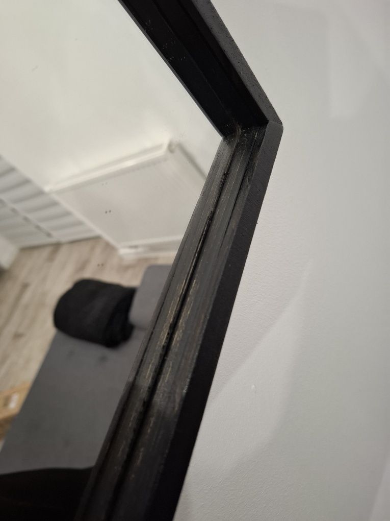 Lustro ze szprosami loft industrialne czarne