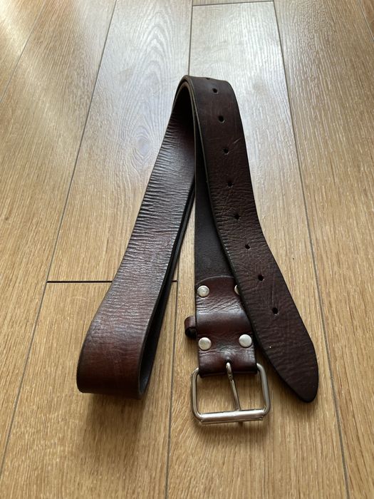 Wojskowy skórzany pas żołnierski szeregowca brązowy 130cm