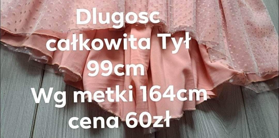 Sukienka elegancka dziewczynka kolor morelowy