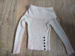 Sweter biały paski rózowe Only  rozm S