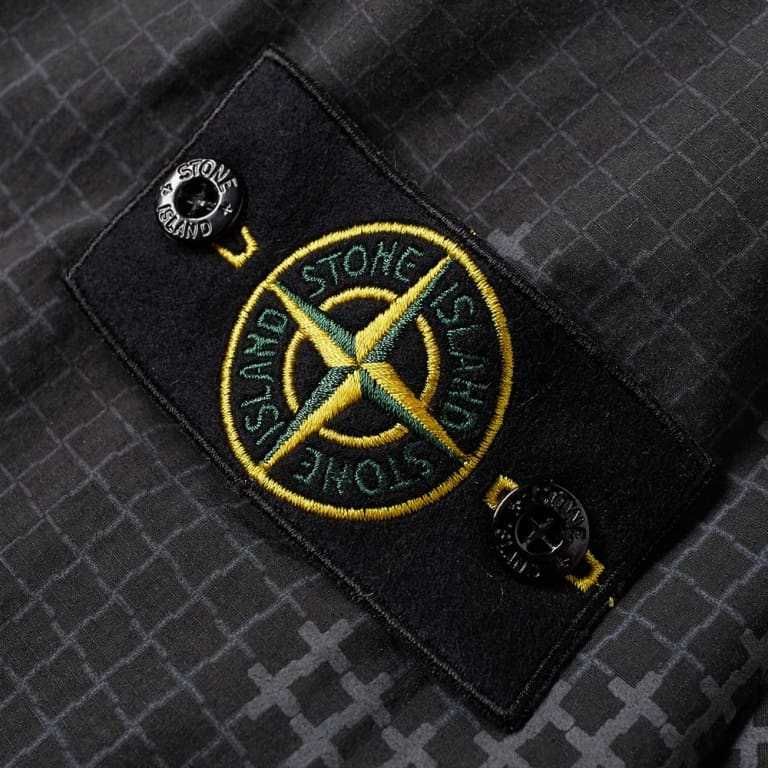 Сорочка STONE ISLAND 112E3 Ripstop Grid Camo Shirt Jacket Black