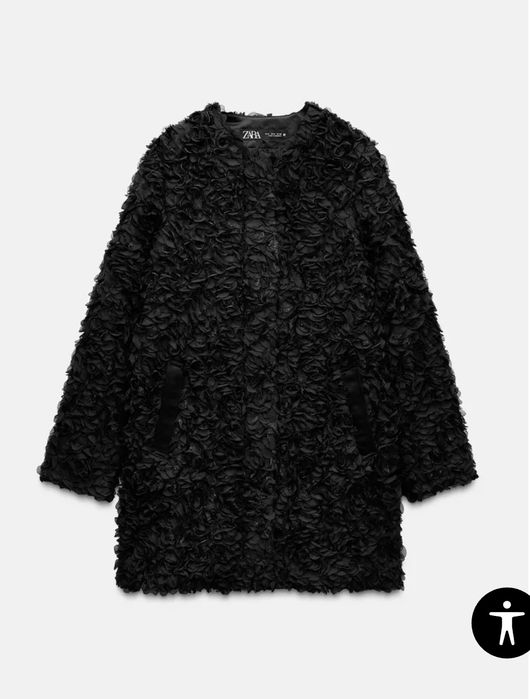 Піджак пальто чорне Zara, комбінований М
