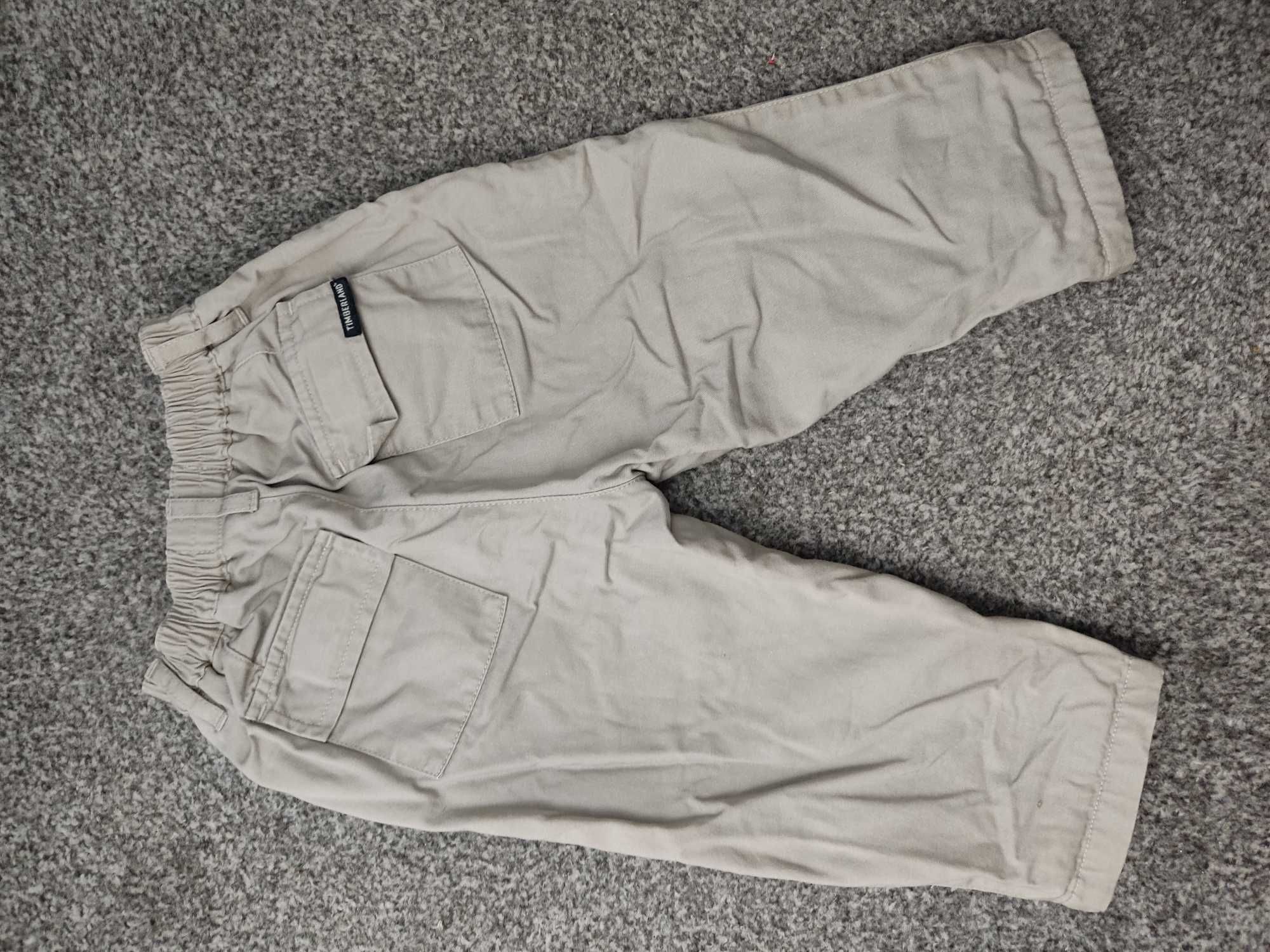 Spodnie 74 80 Timberland ocieplane zimowe beżowe spodenki bojówki