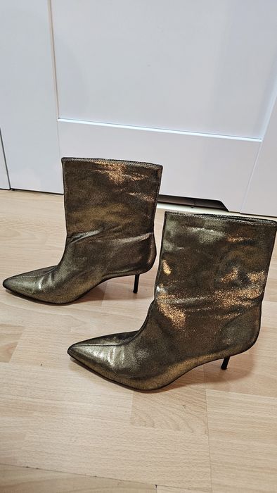 Złote botki Zara 38