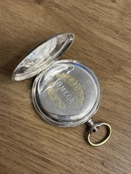 Srerbna 0.800 Koperta zegarka kieszonkowego Omega