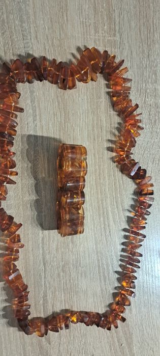 Naszyjnik i bransoletka z bursztynu