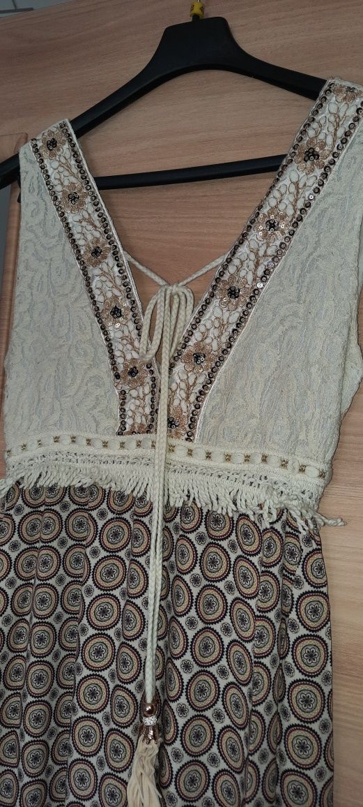 BOHO długa sukienka maxi XXS/XS