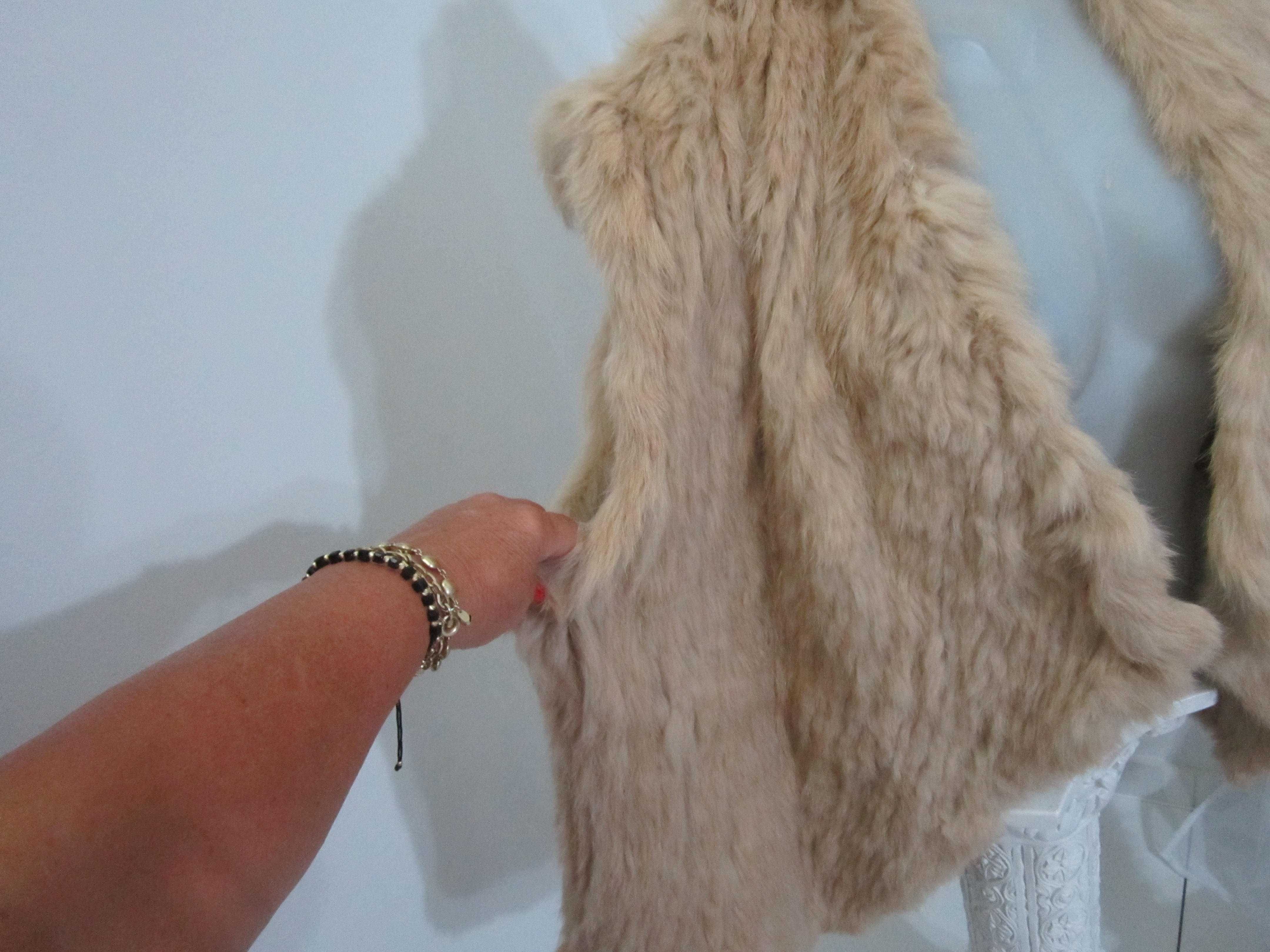 kamizelka oversize tkana obustronnie rozm XL-XXL futro naturalne