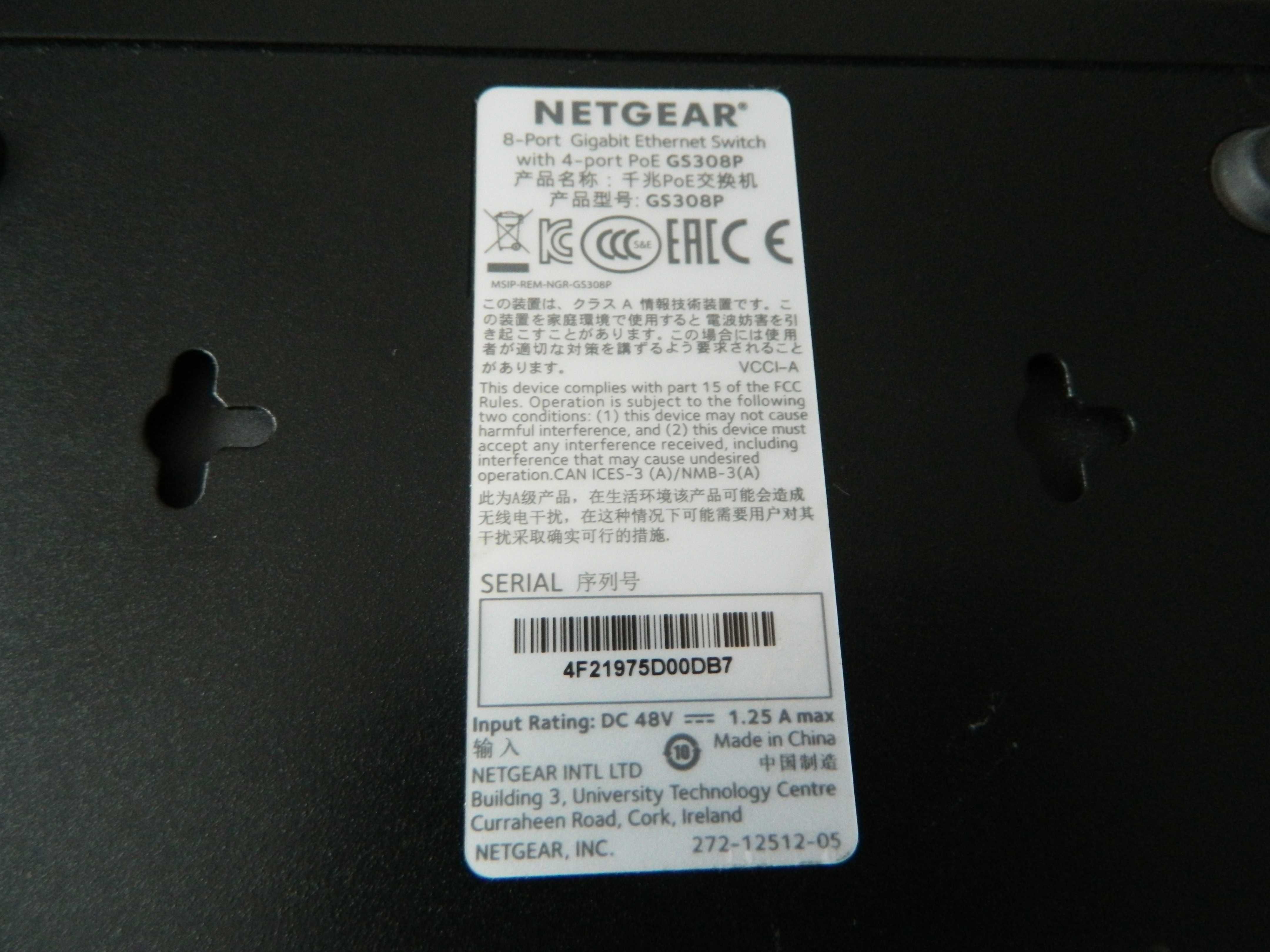 NETGEAR Przełącznik zarządzalny GS308E 8-portowy