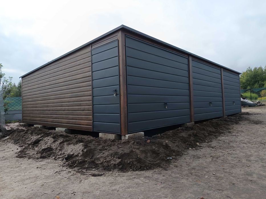 Garaż blaszany garaże blaszaki 9x6 7x5 profil poziom kolor Rus-Stal