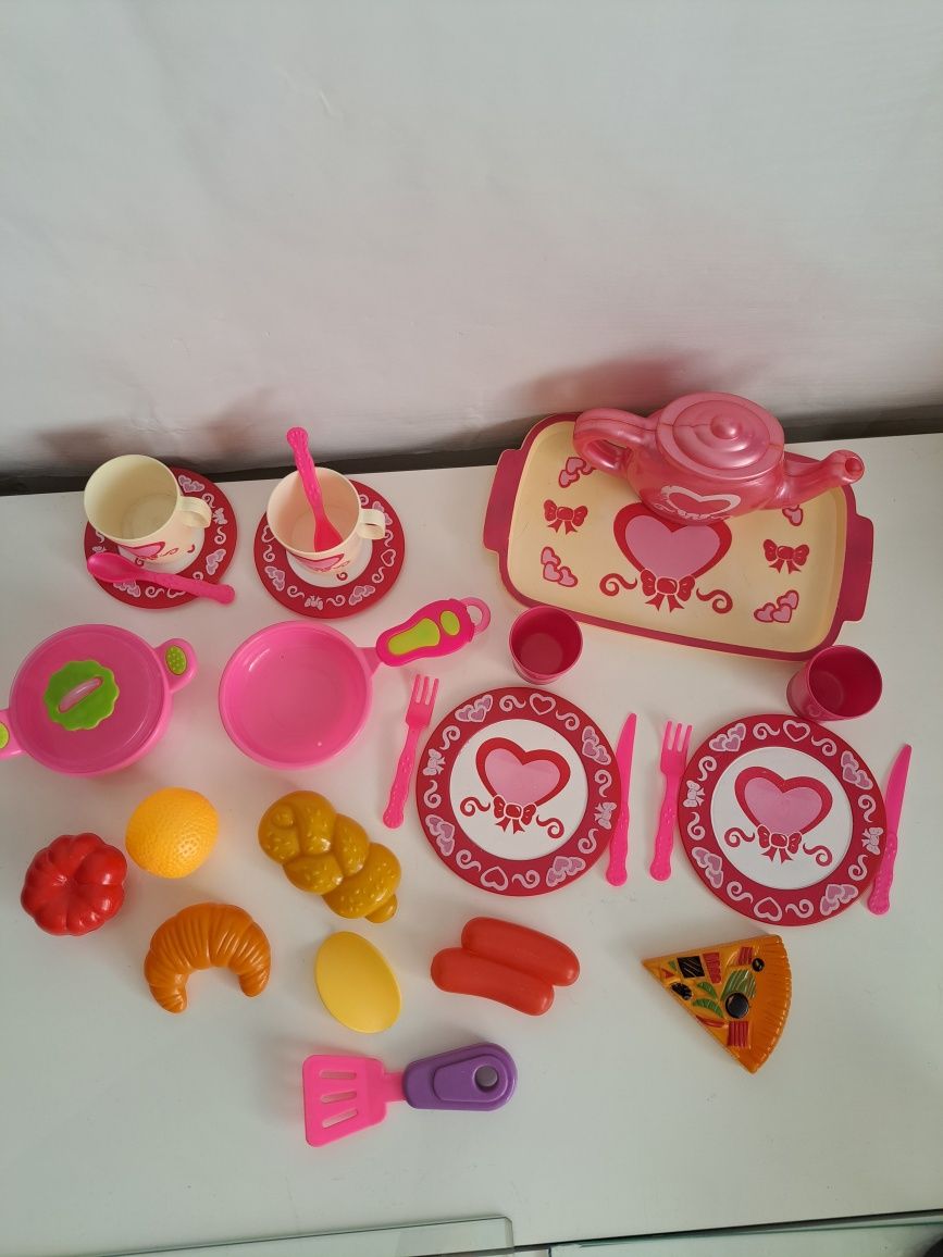 Conjunto Brinquedo Cozinha Rosa, 26 peças