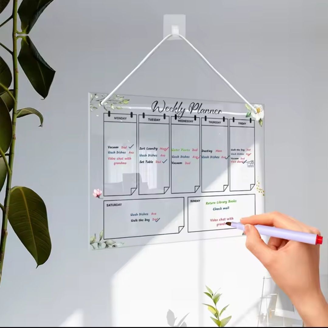 Nowy! Planner na scisne wiszący przezroczysty kalendarz