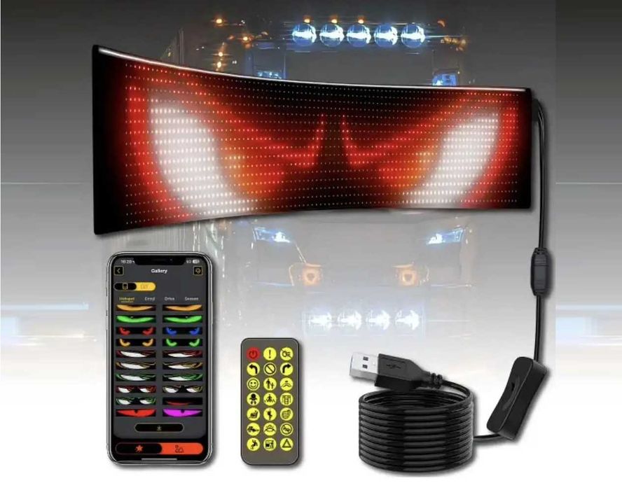 Дисплей лед екран панель LED Matrix реклама очі на стекло авто стрічка